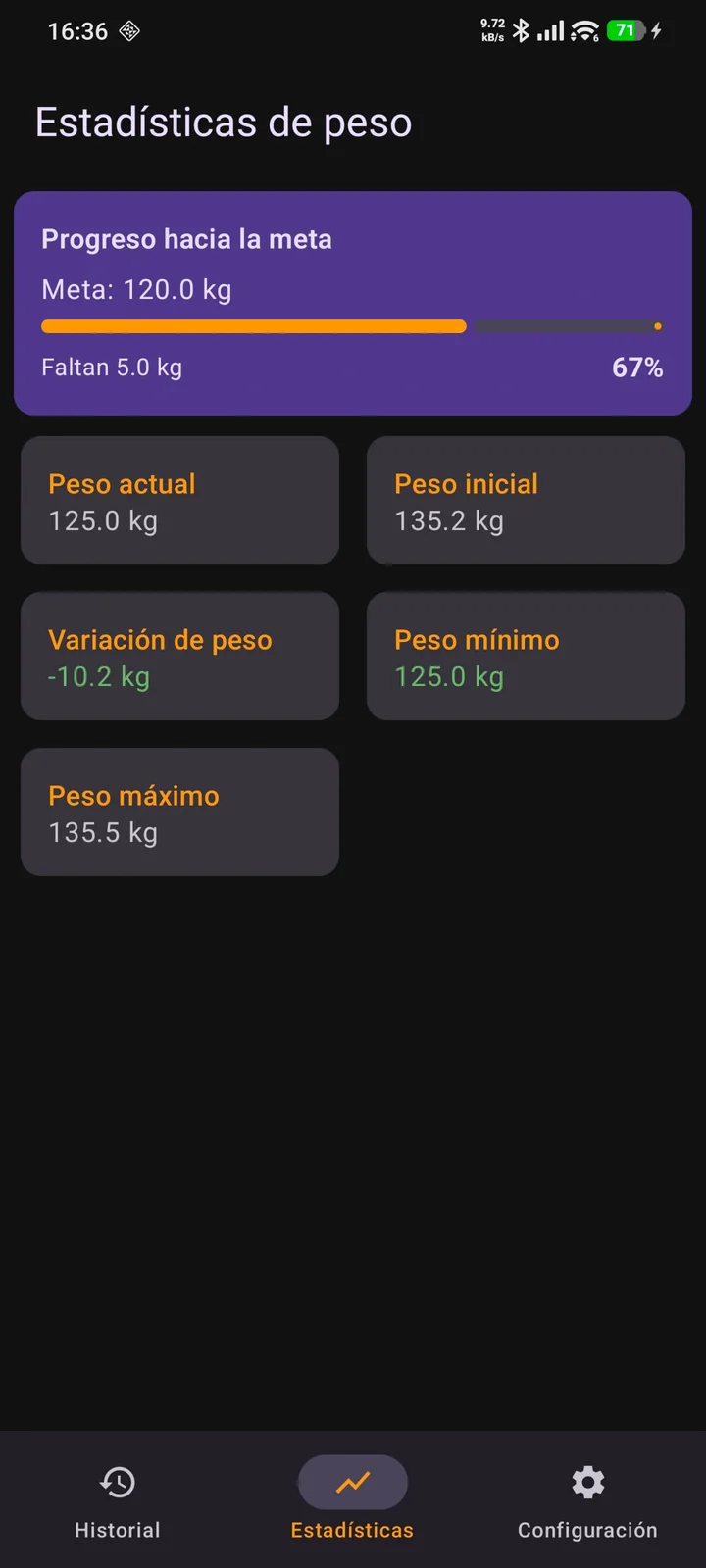 Captura de My Weight